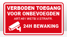 Anti inbraak stickers - Verboden toegang met camera sticker