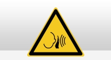 Gevarenpictogrammen - Hard geluid pictogram sticker (W038)