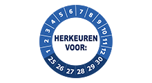 Goedgekeurd / Afgekeurd - Herkeuren voor sticker blauw 2025 - 3 cm op rol
