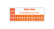 NEN 1004 stickers - NEN 1004 goedgekeurd tot - rechthoekig oranje 2022