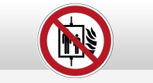 Verbodspictogrammen - Bij brand lift niet gebruiken (P020)