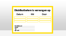 Distributieriem vervangen stickers - Distributieriem vervangen sticker - Geel