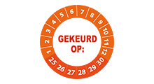 Goedgekeurd / Afgekeurd - Gekeurd op sticker oranje 2025 - 3 cm op rol