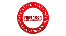 NEN 1004 stickers - NEN 1004 goedgekeurd rood 2025 - 3 cm op rol