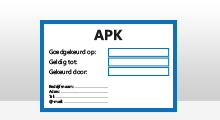 APK gekeurd tot stickers - APK goedgekeurd tot sticker - Blauw