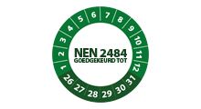 NEN 2484 stickers - NEN 2484 goedgekeurd groen 2026 op rol
