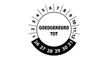 Goedgekeurd / Afgekeurd - Goedgekeurd tot sticker wit 2026 op rol