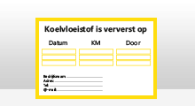 Koelvloeistof - Koelvloeistof sticker - Geel