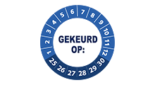 Goedgekeurd / Afgekeurd - Gekeurd op sticker blauw 2025 - 3 cm op rol