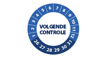 Volgende controle stickers - Volgende controle stickers blauw 2026 op rol