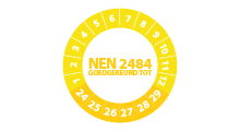 NEN 2484 stickers - NEN 2484 goedgekeurd geel 2024 - 3 cm op rol