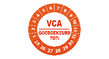Goedgekeurd / Afgekeurd - VCA goedgekeurd sticker oranje 2025 - 3 cm op rol