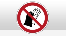 Verbodspictogrammen - Handschoenen verboden (P028)