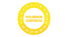 Volgende controle stickers - Volgende controle stickers geel 2025 - 3 cm op rol