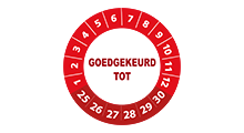 Goedgekeurd / Afgekeurd - Goedgekeurd tot sticker rood 2025 - 3 cm op rol