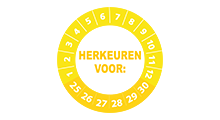 Goedgekeurd / Afgekeurd - Herkeuren voor sticker geel 2025 - 3 cm op rol