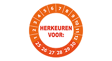 Goedgekeurd / Afgekeurd - Herkeuren voor sticker oranje 2025 - 3 cm op rol
