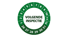 Volgende inspectie stickers - Volgende inspectie stickers groen 2026 op rol