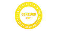 Goedgekeurd / Afgekeurd - Gekeurd op sticker geel 2026 op rol