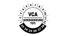 Goedgekeurd / Afgekeurd - VCA goedgekeurd sticker wit 2023 - 3 cm op rol