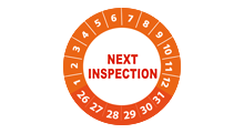 Volgende inspectie stickers - Next inspection sticker oranje 2026 op rol