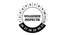Volgende inspectie stickers - Volgende inspectie stickers wit 2026 op rol