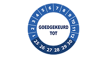 Goedgekeurd / Afgekeurd - Goedgekeurd tot sticker blauw 2025 - 3 cm op rol