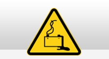 Gevarenpictogrammen - Batterijdampen pictogram sticker (W026)