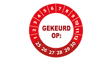 Goedgekeurd / Afgekeurd - Gekeurd op sticker rood 2025 - 3 cm op rol