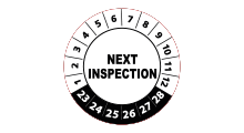 Volgende inspectie stickers - Next inspection sticker wit 2023 - 3 cm op rol