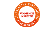 Volgende inspectie stickers - Volgende inspectie stickers oranje 2025 op rol