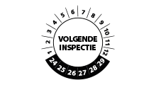 Volgende inspectie stickers - Volgende inspectie stickers wit 2024 op rol