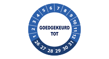 Goedgekeurd / Afgekeurd - Goedgekeurd tot sticker blauw 2026 op rol