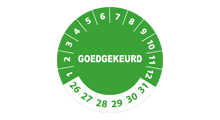 Goedgekeurd / Afgekeurd - Goedgekeurd sticker met datum 2026 op rol