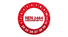 NEN 2484 stickers - NEN 2484 goedgekeurd rood 2024 - 3 cm op rol