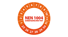 NEN 1004 stickers - NEN 1004 goedgekeurd oranje 2025 - 3 cm op rol