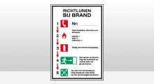 Brand pictogrammen - Richtlijnen bij brand sticker