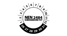 NEN 2484 stickers - NEN 2484 goedgekeurd wit 2026 op rol
