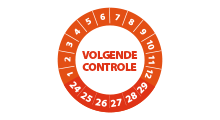 Volgende controle stickers - Volgende controle stickers oranje 2024 - 3 cm op rol
