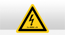 Gevarenpictogrammen - Elektriciteit 3 x 400V + N sticker