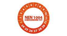 NEN 1004 stickers - NEN 1004 goedgekeurd oranje 2024 - 3 cm op rol