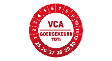 Goedgekeurd / Afgekeurd - VCA goedgekeurd sticker rood 2025 - 3 cm op rol