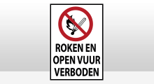 Verbodspictogrammen - Roken en open vuur verboden sticker