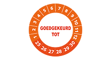 Goedgekeurd / Afgekeurd - Goedgekeurd tot sticker oranje 2025 - 3 cm op rol